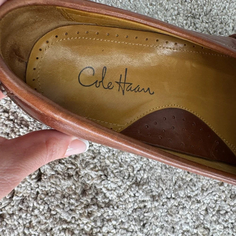 Cole Haan Mens Brown Leather Penny Loafers Dress‎ Shoes C04816 Size 10.5 M